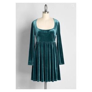 ModCloth Green Velvet Not Your Babydoll Mini Dress Sz.XL NWT